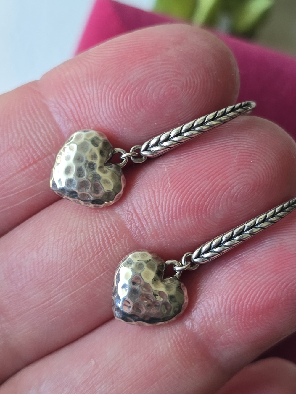 Jai JOHN HARDY Thailand Sterling Silver Heart Charm Earring - Silver